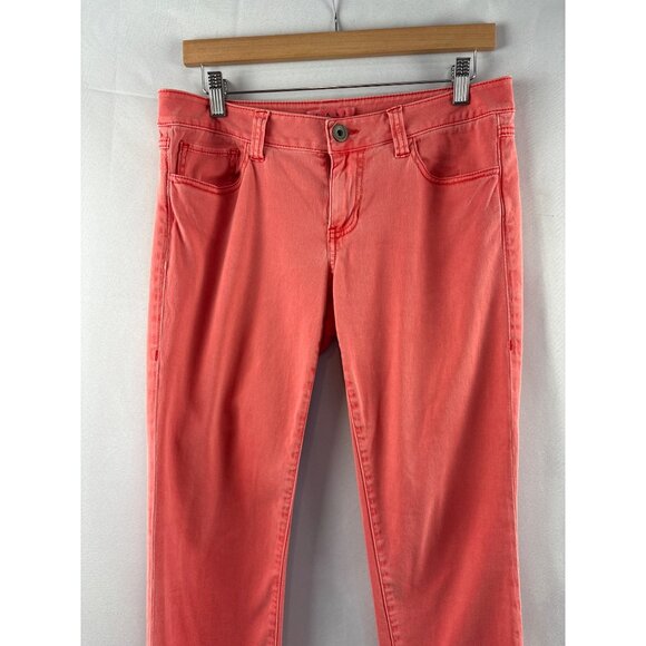 Cabi Womens Size 6 Coral Pink Stretch Jeans Slim Fit Denim Pants - Picture 1 of 6